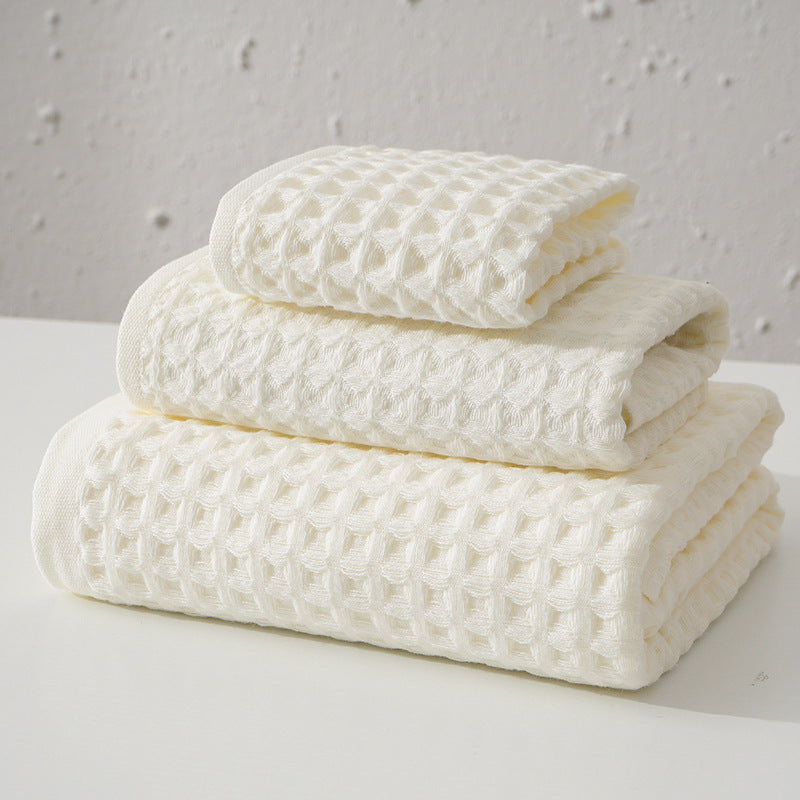 Pure Cotton Honeycomb 32 Bath Towels Soft Absorbent Quick Dry Bathroom Towels for Home Hotel Use