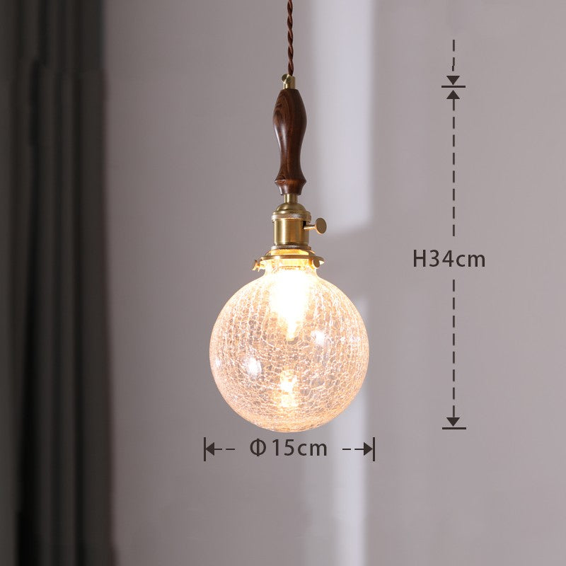 Japanese Retro Round Chandelier – Bedroom & Bedside Ceiling Light
