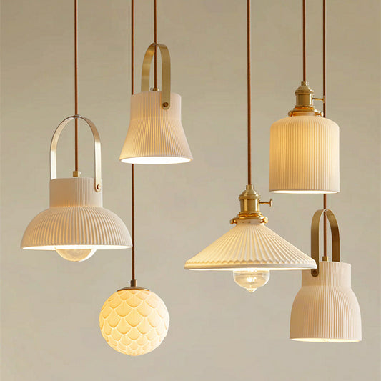 Nordic Japanese Porcelain Chandelier – Simple Creative Light-Transmitting Ceiling Lamp