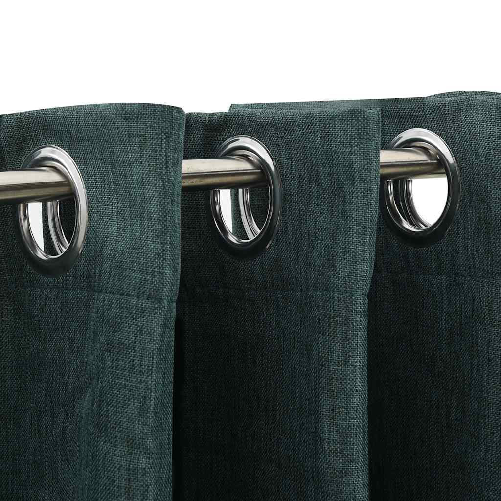 Linen Look Blackout Curtains with Eyelets – 2-Piece Room Darkening Drapes