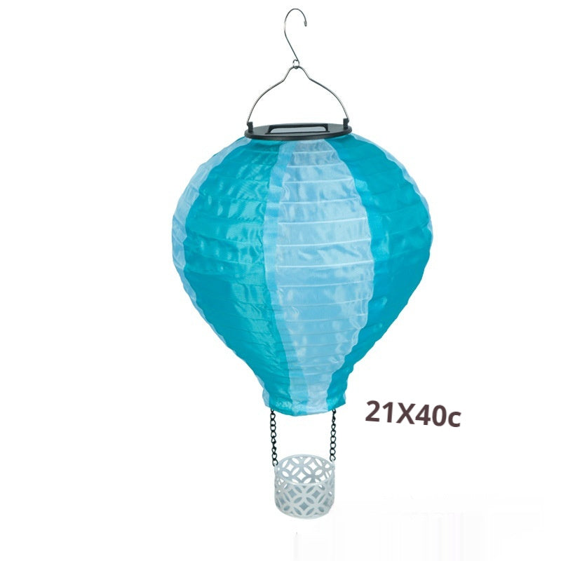 Solar Hot Air Balloon Lantern Lawn Lamp Outdoor Garden Hanging LED Decorative Light