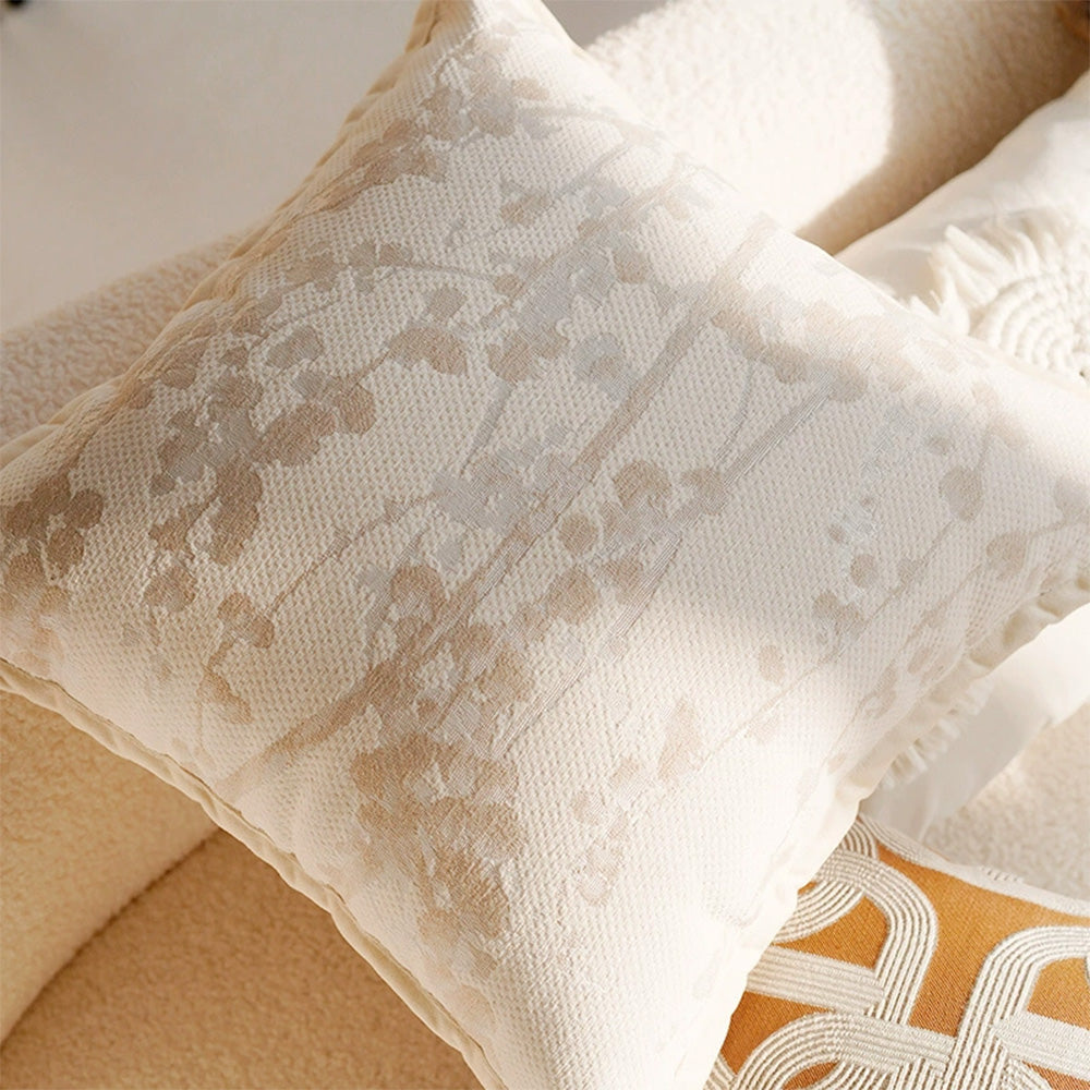 Linen Nordic Style Throw Pillow Covers with Tassel Caramel Color Geometric Retro Texture Cushion Case for Sofa Bedroom Living Room
