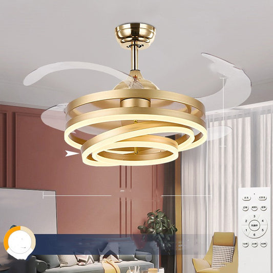 Ceiling Fan with Light & Chandelier – Modern Living Room & Bedroom Fan Lamp