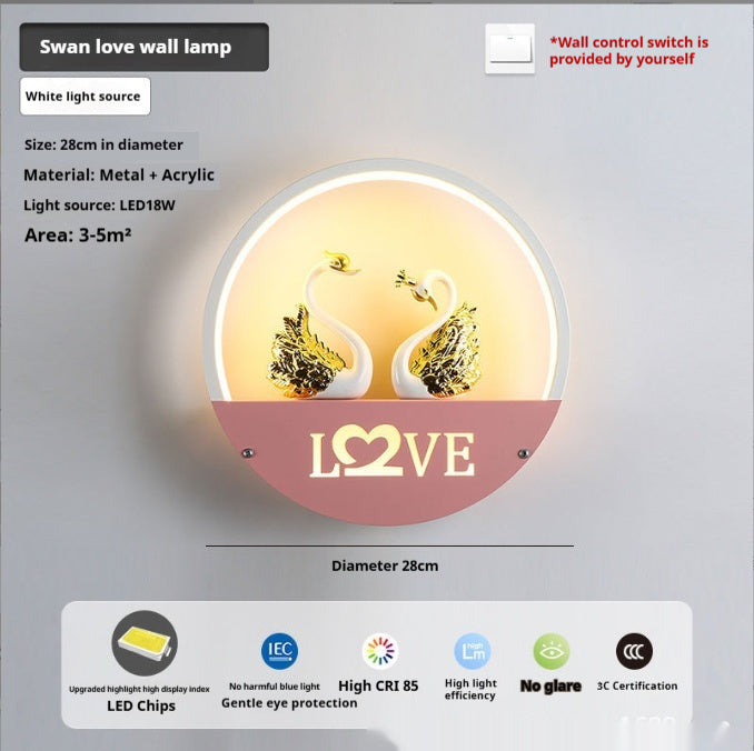 Modern Minimalist LED Bedside Wall Light Creative Bedroom Decorative Lamp