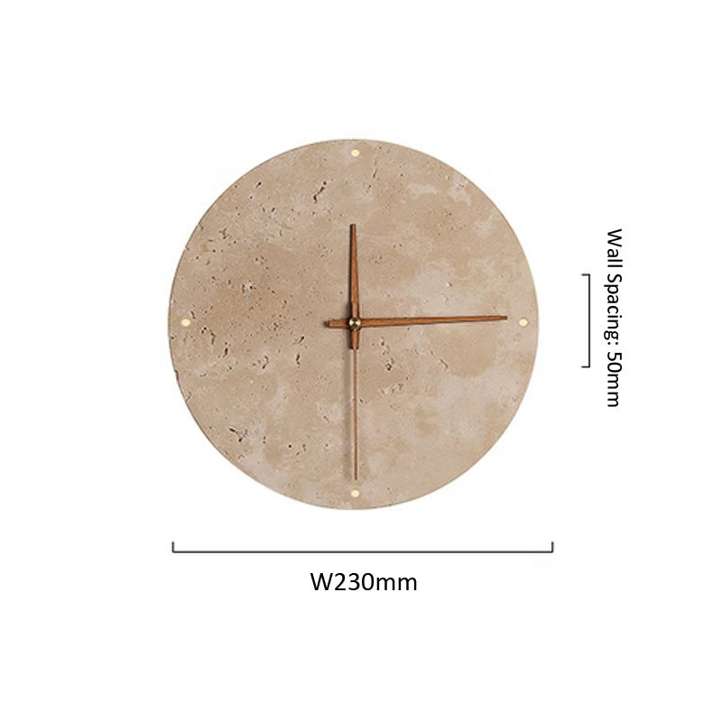 Round Clock Wall Lamp Yellow Cave Stone Design Modern Decorative Bedroom Living Room Light