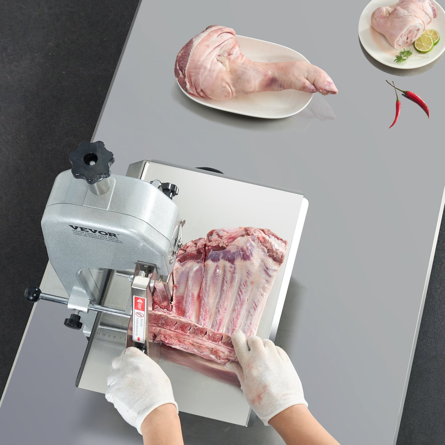 650W Commercial Electric Meat Bandsaw Stainless Steel Bone Saw Cutting Machine for Butchery Use