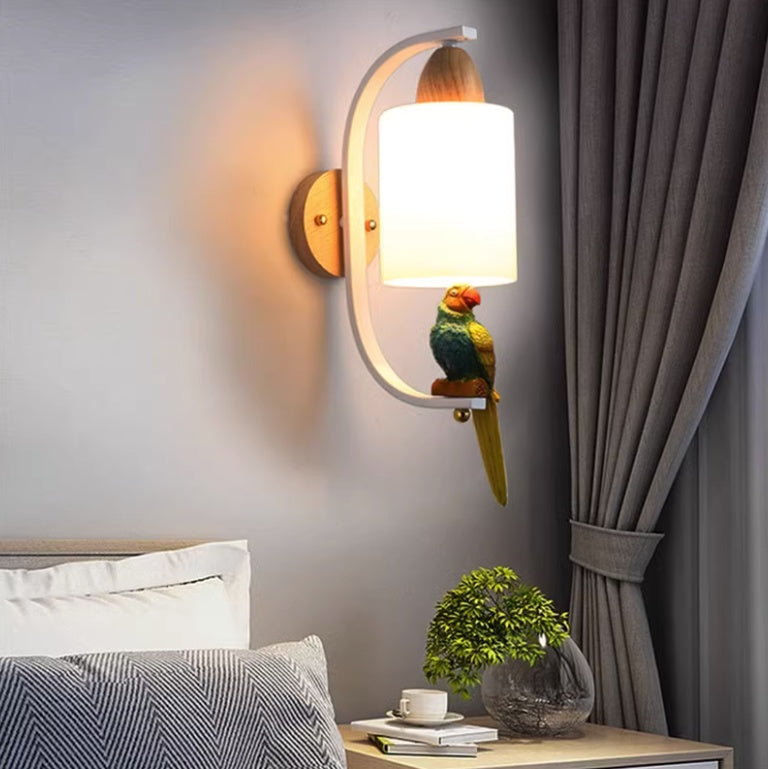 Solid Wood Wall Lamp Minimalist Bedside Creative Living Room Stair Aisle Background Wall Light