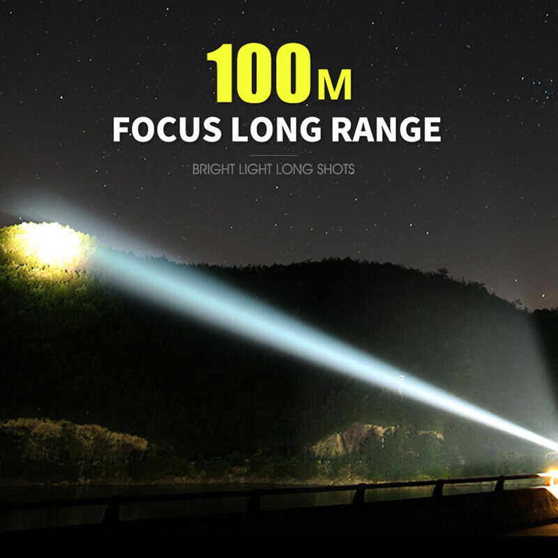 Rechargeable LED Flashlight with Escape Hammer – Super Bright Emergency Work Torch Light