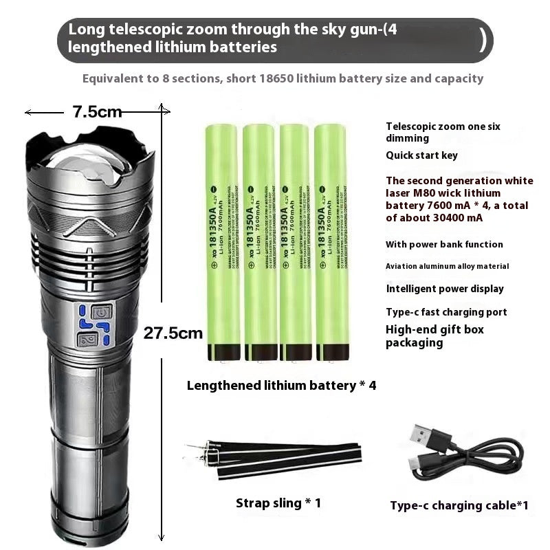 Multifunctional Zoom Flashlight – High Power Outdoor LED Torch Light