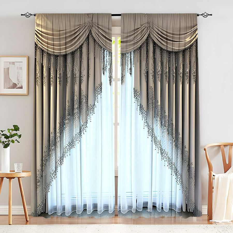 Creative Home European Flower Character Curtains Decorative Window Drapes for Living Room Bedroom Home Decor