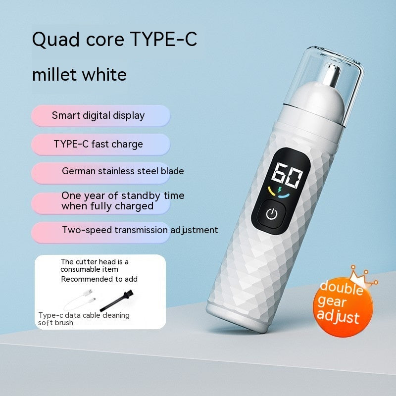 Electric Nose Hair Trimmer for Men Rechargeable Nose Hair Remover Safe Grooming Cleaning Tool