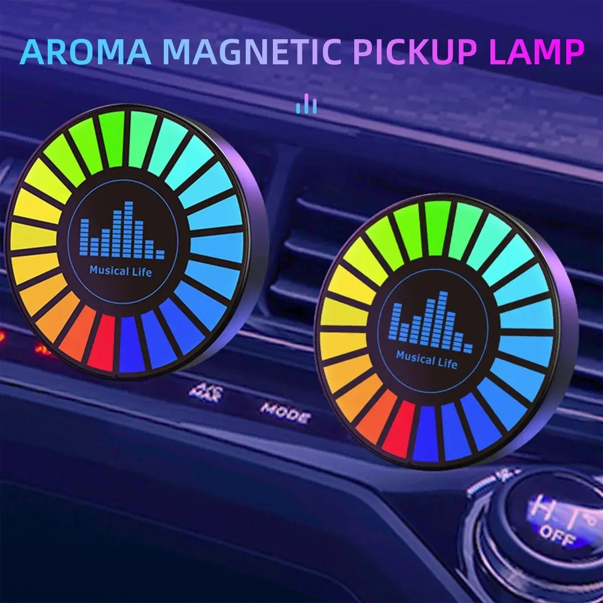 LED Music Sound Control Rhythm Light RGB Car Ambient Strip Adjustable Automotive Interior Light for Car and Party Decor