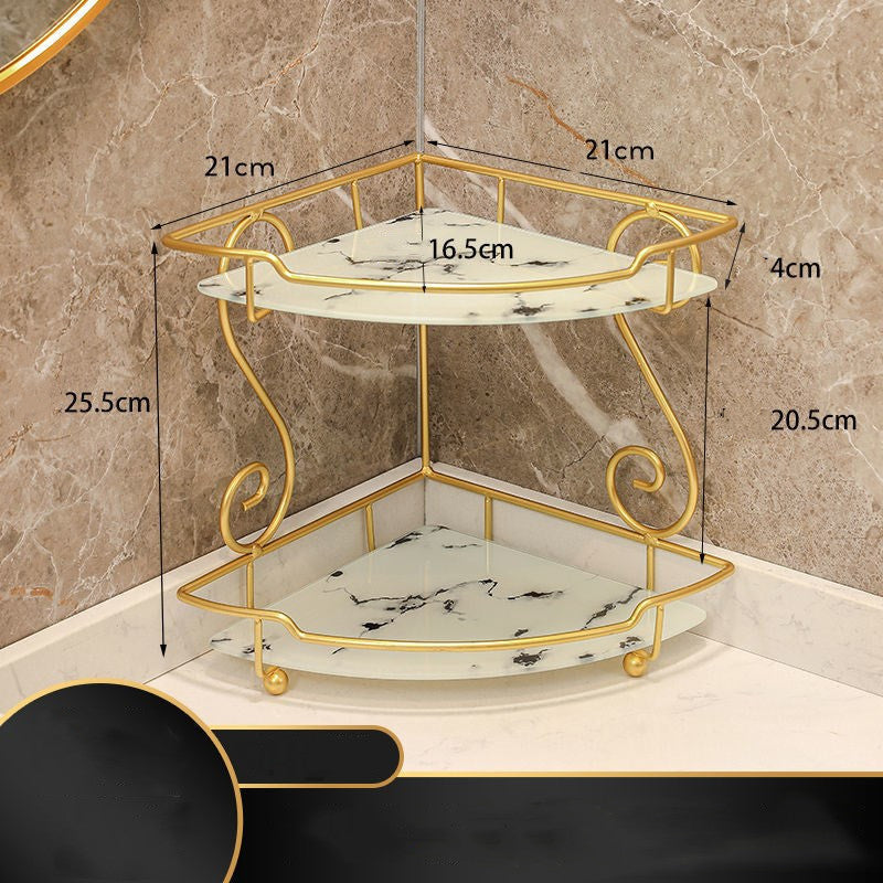 Luxury Triangle Bathroom Storage Shelf – Space-Saving Corner Vanity Organizer